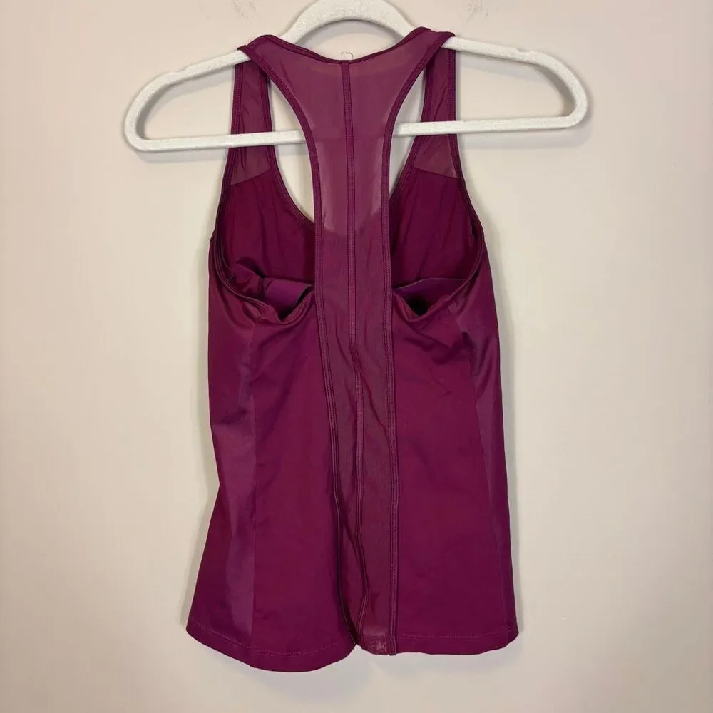 Alo Yoga Purple Shine Side Racerback Tank Top Built in Bra - Picture 2 of 5